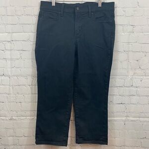NYDJ Marilyn Crop Lift Tuck Technology Black Capri Pants Womens Size 10